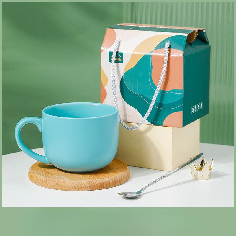 

Кружка для завтрака Цветная глазурованная керамическая кружка Инс Подарок Керамическая кружка Набор в подарочной коробке Сувенир Рекламная кружка для воды 401-500ml