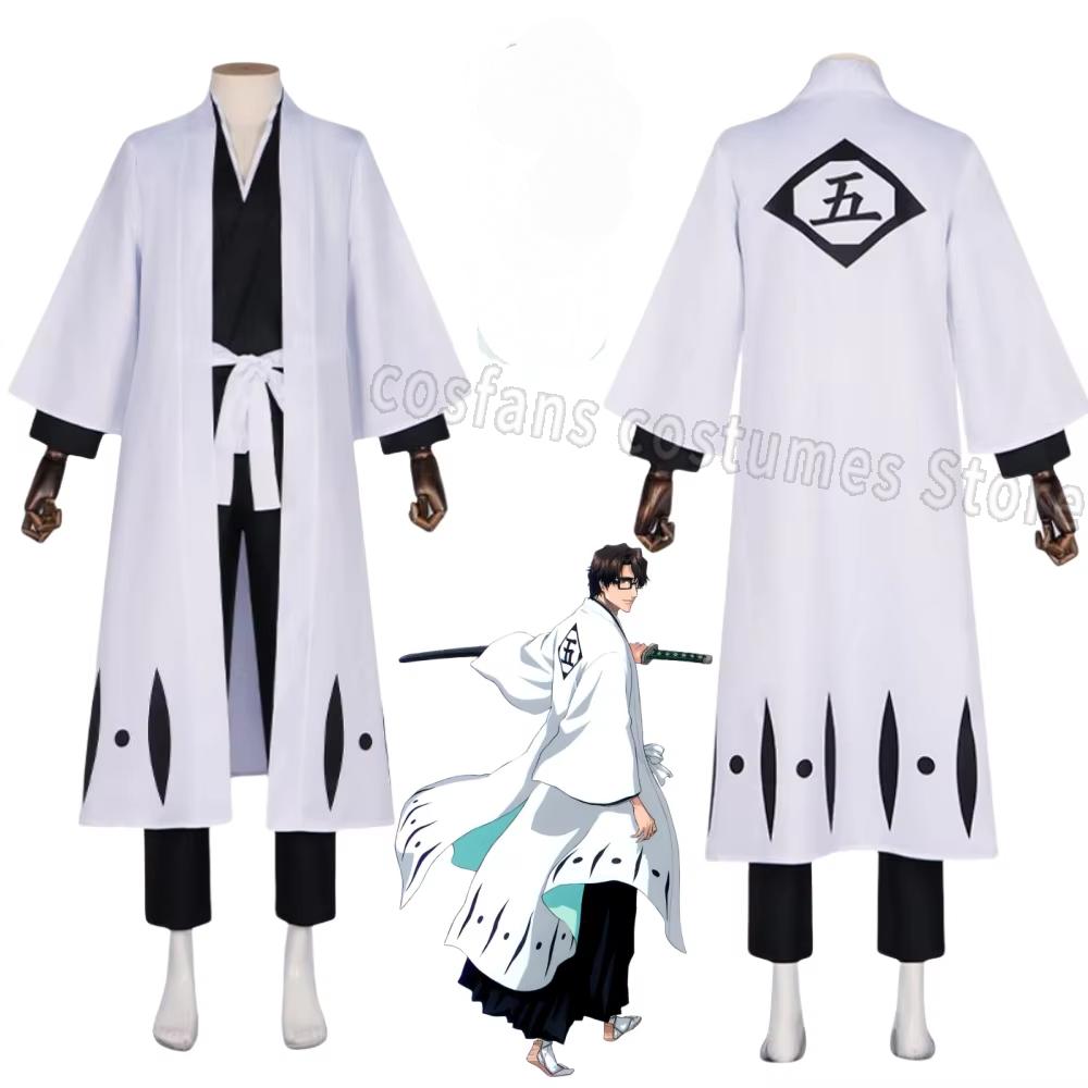 Aizen Sousuke Cosplay Costume Wig Bleach Cosplay Thousand Year Blood War Gotei 13 Team 5 Captain Robe Kimono Outfits