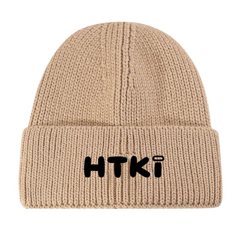 Autumn and Winter Warm Woolen Hat for Women with Letter Embroidery Outdoor Casual Ear Protection Woolen Hat Korean Version Versatile Knitted Cold Hat