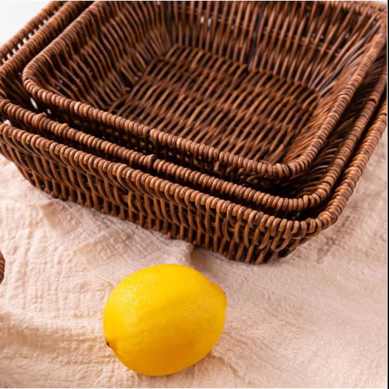 SIFAR Rattan-Style Square Storage Baskets (5-Pack)