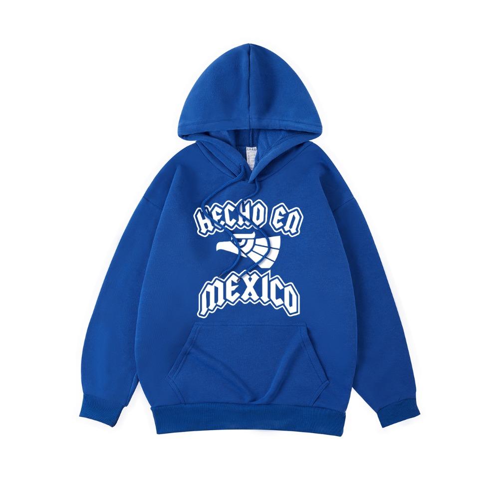 Hecho Ed Mexico Letter Printing Hoodies Womens Basics Sporty Hoody Fleece Warm Soft Sweatshirt Woman Sportswear
