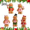 Wooden Desktop Decorations Cartoon Gingerbread Ornament, Double-sided Printed Tabletop Figurines, Cute Xmas Home Accents Decorative Craft for