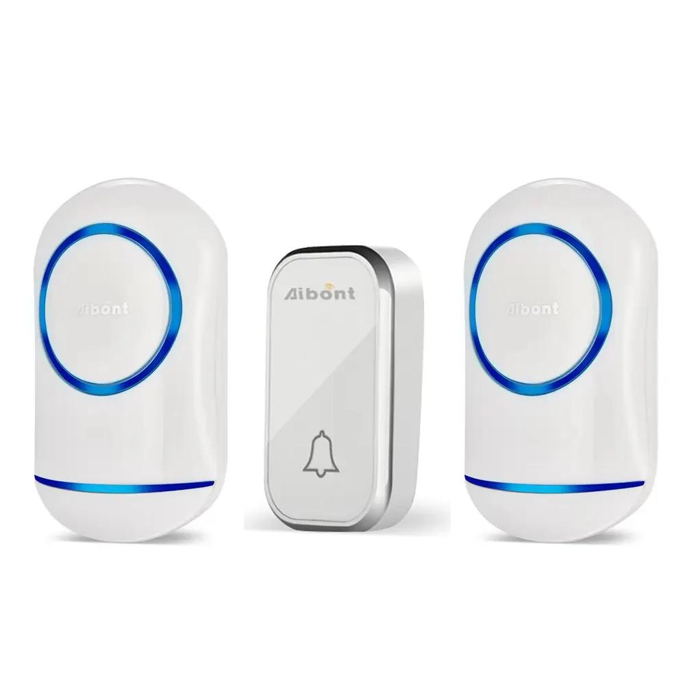 Aiben Model T188188-WW Kinetic DoorBell Waterproof IP44 45 Chime Music Self Generating Power Smart 110V-220V Wireless Doorbell (White,Wireless) белый