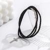 Layered Braided Statement Bracelet for Men Fashion Personality Black Cuff Ethnic Jewelry
