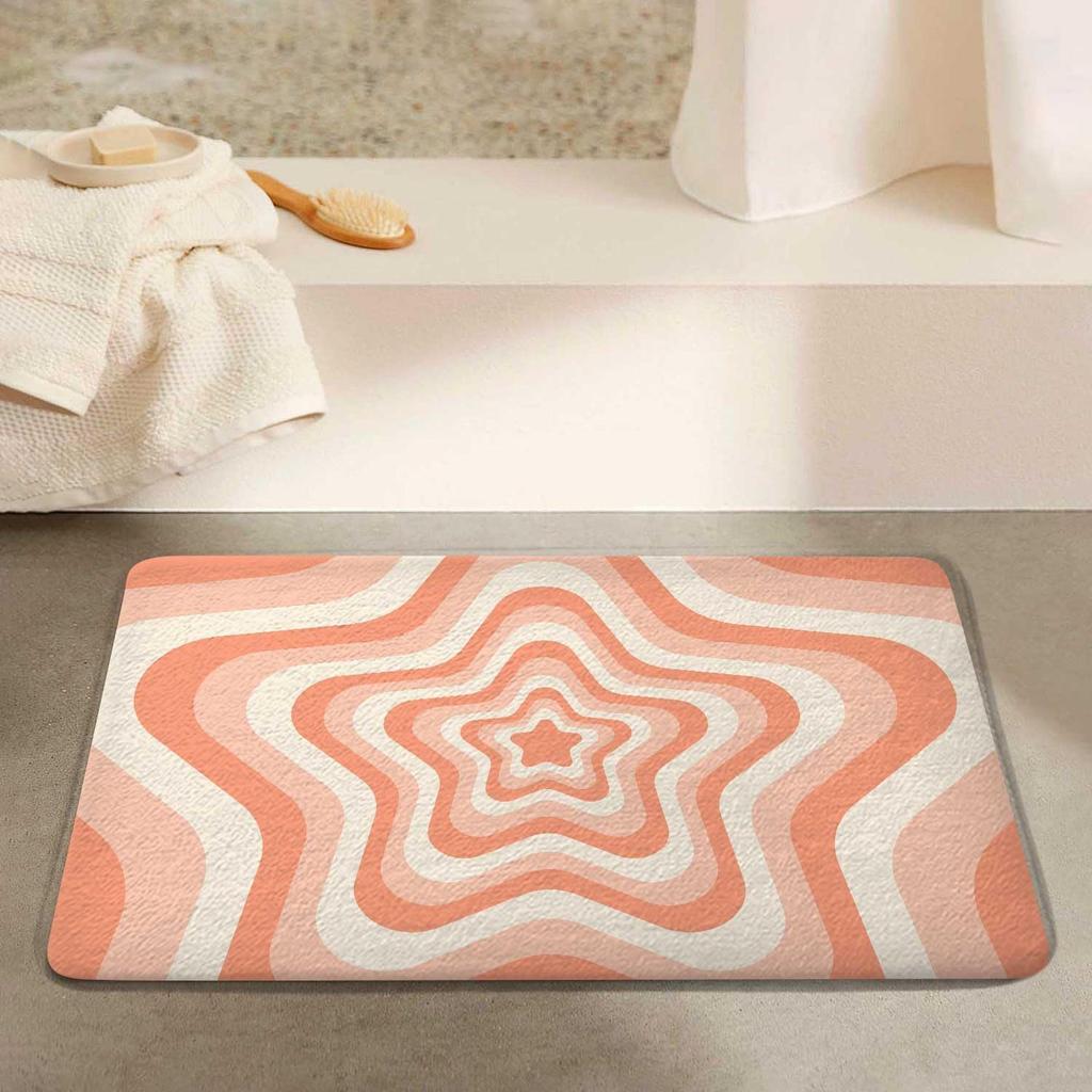 Pink Heart-Shaped Facecloth Carpet Cute Teenage Girl Room Decorative Soft Non-Slip Bathroom Entrance Floor Mats