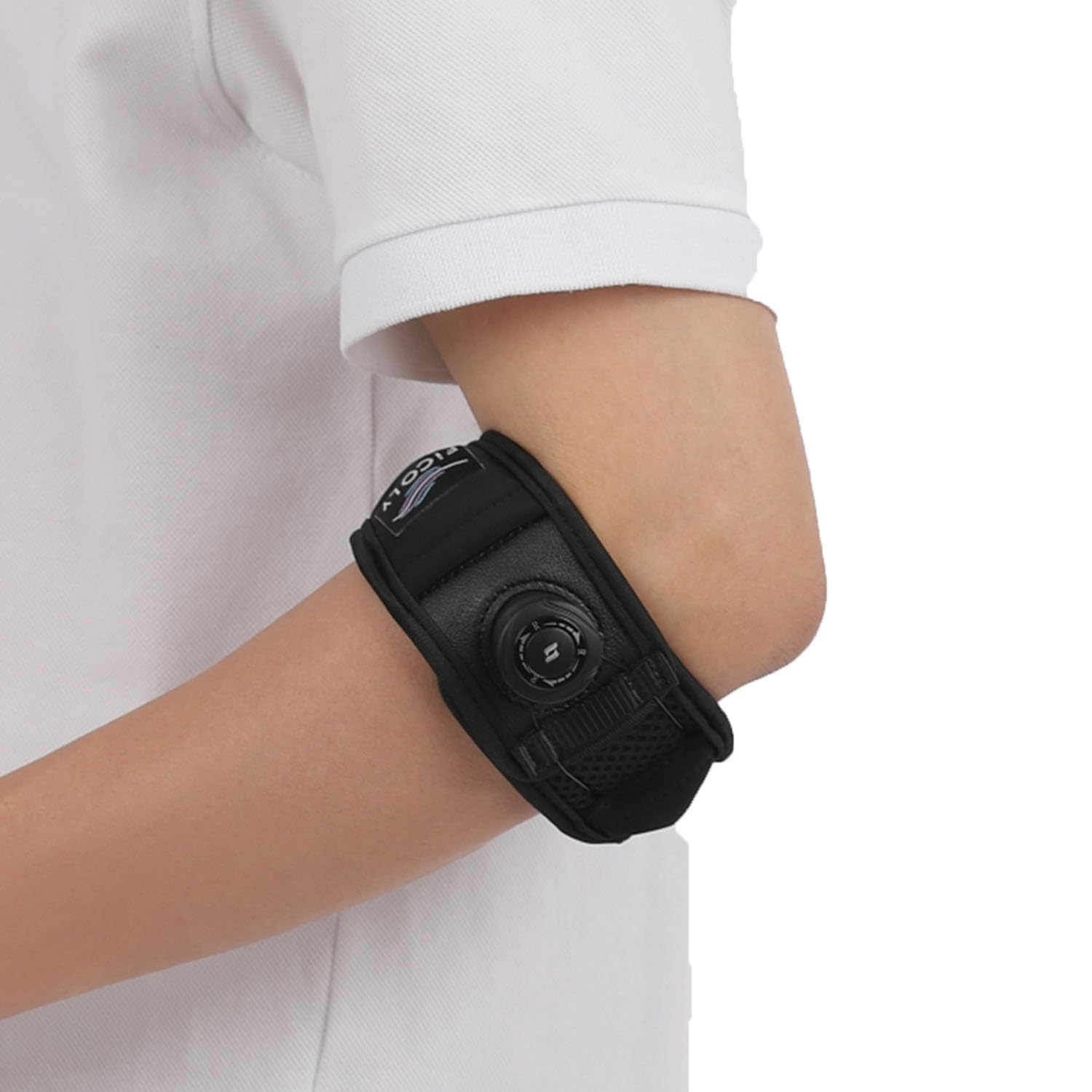 

FiCOLY Elbow Elbow Elbow Support Band for Strength Support, Dial-Type Band, Training, Tennis, Golf, FE-3 (M-L) чёрный