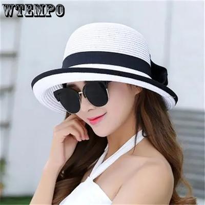Düz Renk Yay Çim Şapka kadın Yaz Güneşlik Şapka Güneş Koruma UV Koruma Çok Yönlü güneş şapkası Moda Plaj Sahil Şapka