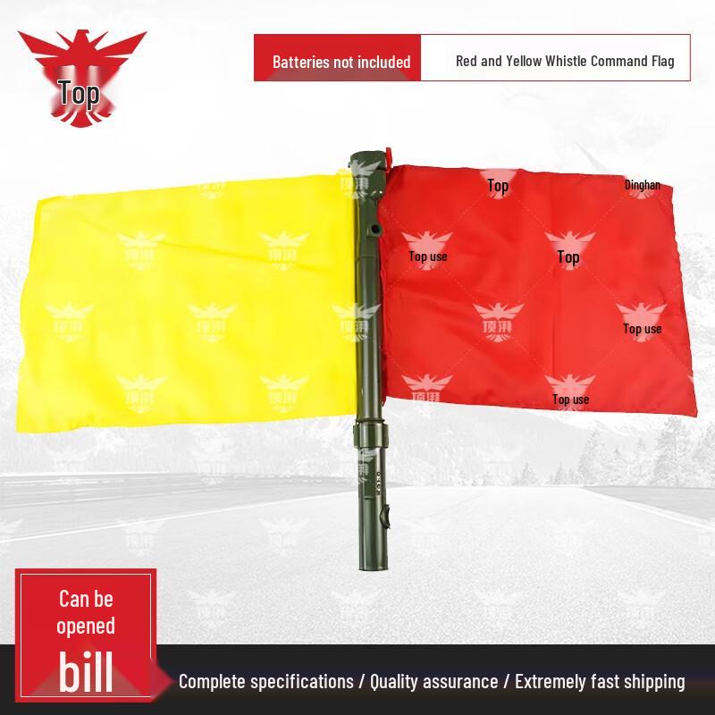 Top-Pi Multi-functional Hand Flag with Whistle & Flashlight
