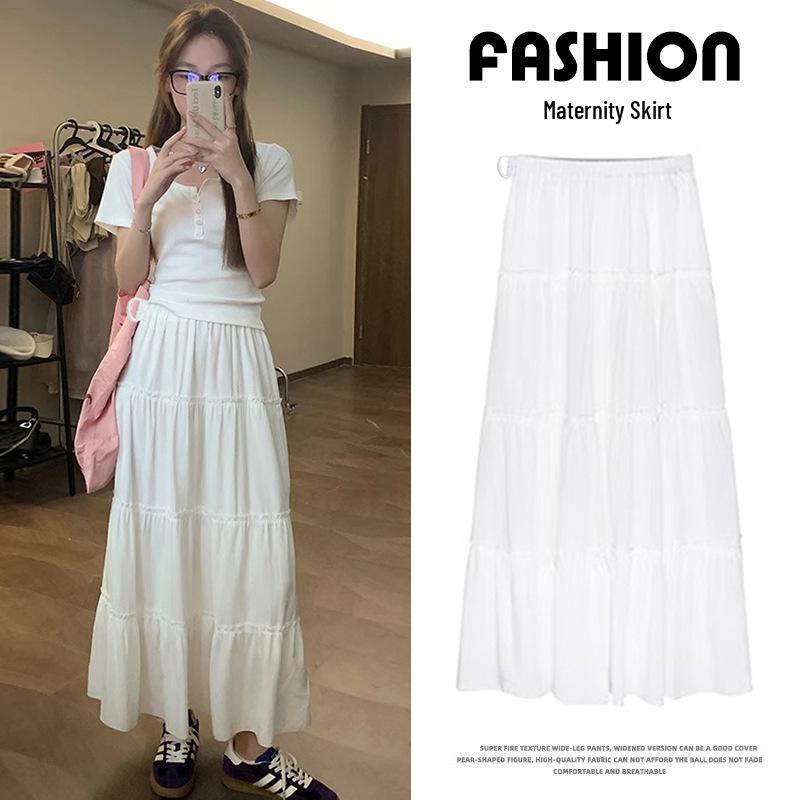 2026 Spring/Summer Slimming High Waist Maternity Layered Fairy Skirt M