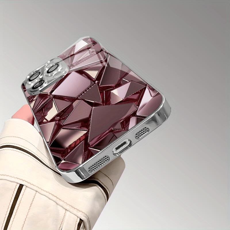 Rose gold glitter geometric pattern Phone Case for iPhone 17 16e 16 15 14 13 12 Mini 11 Pro XS Max XR X 8 7 6 Air Plus Luxury
