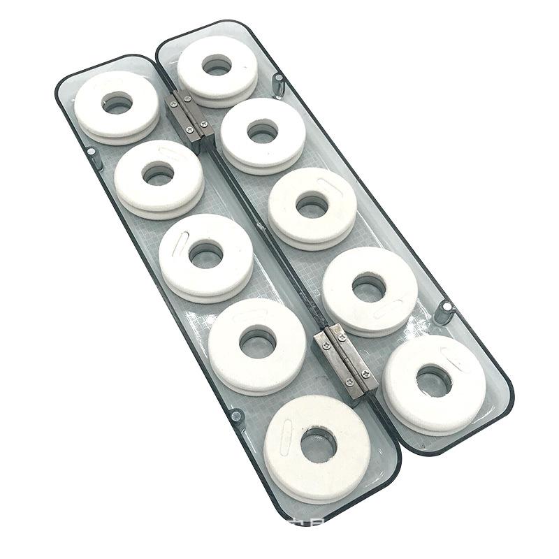 

Прозрачная коробка для хранения лески с 10 пенопластовыми шпулями и намотчиком