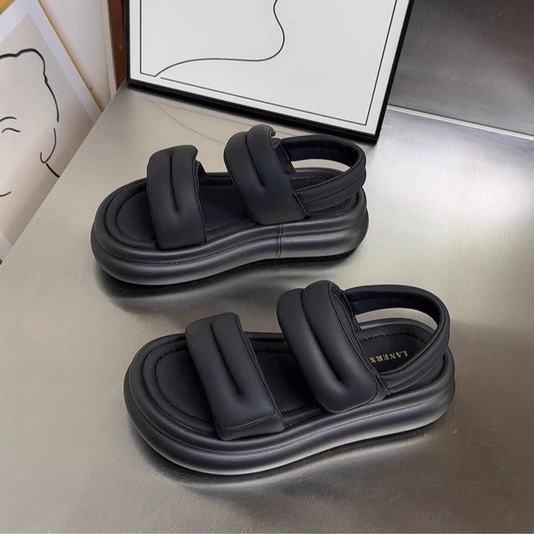 Niche style sandals women's new summer platform Velcro casual versatile high-end bread beach shoes