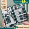 Nail Clipper & Pedicure Set: Angled Clippers, Ear Pick, Earwax Removal Tool with Case.