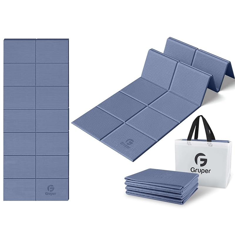 

Gruper 6 мм складаний килимок для йоги, килимок для вправ, килимок для розтяжки, килимок для силових тренувань, килимок для фітнесу, складаний ПВХ килимок для тренувань, килимок для домашніх вправ, пілатес