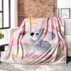 Cute Koala With Flower Home Customize Your Name Blankets Comfortable Soft Lightweight Multipurpose Blanket For Picnics Sofas Offices Beds Living Rooms