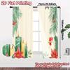 Set Of 2 Curtains Christmas Candle Poinsettia Penguin Pine Creative Chic Polyester Versatile All Bedroom Curtain For Sleeping Area Made