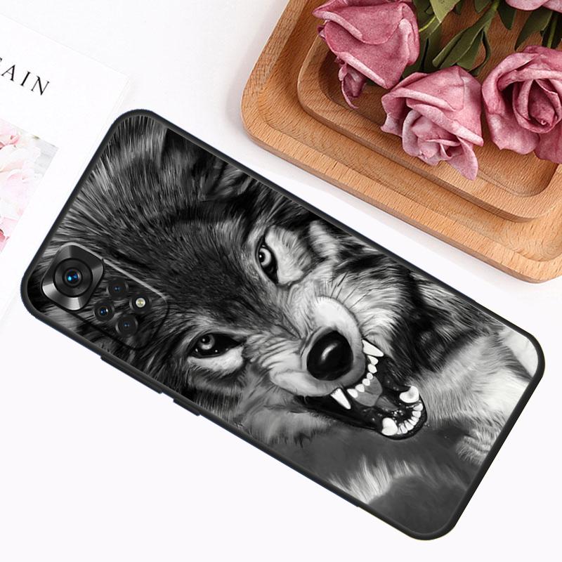 Angry Wolf Case For Xiaomi Redmi Note 14 12 11 9 10 13 Pro 9S 10S 11S 12S Redmi 13C 14C 10C 12C Cover