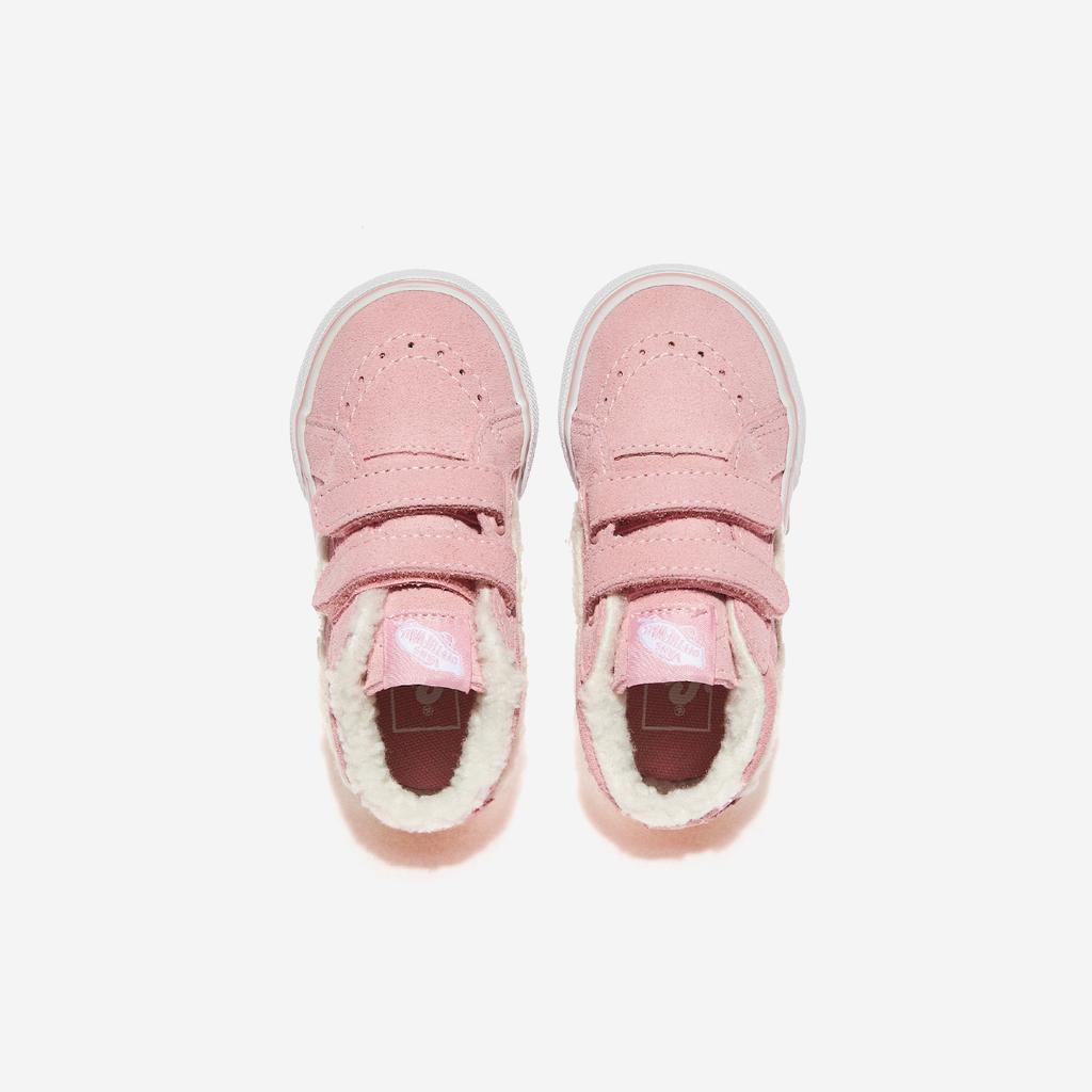 Vans Toddler Sherpa Skate Mid Reissue Velcro - Pink, VN000CQ0PNK, 1010110433, Popular Korean Shoes