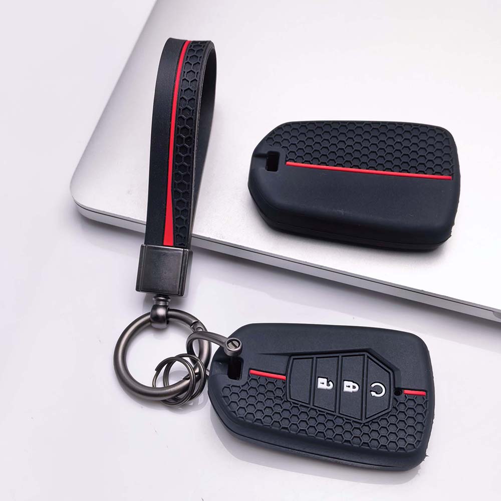 Key Fob Cover for Isuzu D-MAX MU-X with Keychain Scratch Resistant Shockproof Anti-Dust Durable Key Holder Anti-Scratch Guard Soft Grip Texture