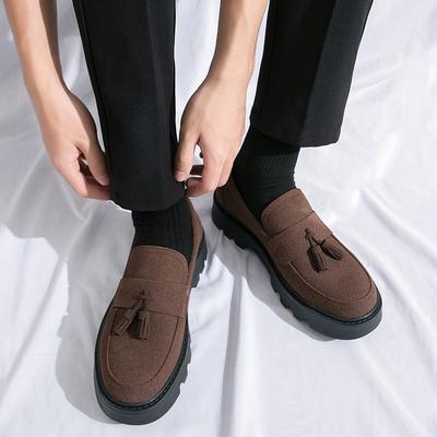 High Quality Men Men Tassel Shoes Fashion Luxury Oxford British Loafers Shoes Men's Thick Soles Comfortable Casual Leather Shoes
