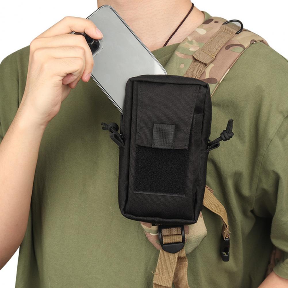 Outdoor Molle Accessory Pouch Backpack Shoulder Strap Attachment Bag Double-Zipper Pocket Molle Tool Pocket