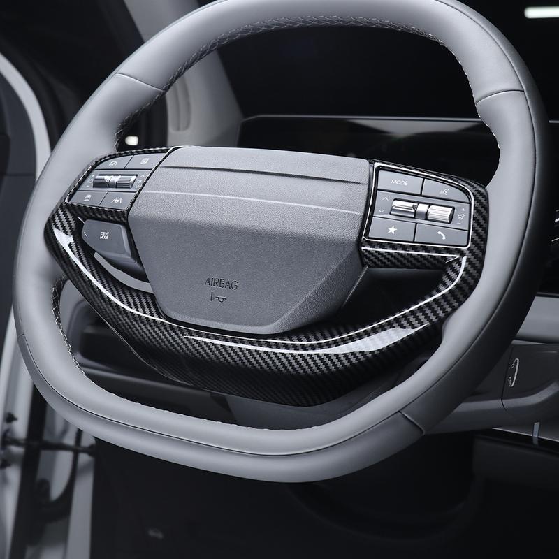 For Kia Sportage NQ5 2026/EV6 2026 /EV3/EV4/K4 Car Tuning Carbon Fiber Steering Wheel Button Trim Cover Accessories