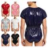 Wasserdichter Schwimm-Body für Herren M-3XL Wiederverwendbare Windelüberhose Overall Druckknöpfe im Schritt Kurze Ärmel Elastische Taille für Inkontinenzpflege