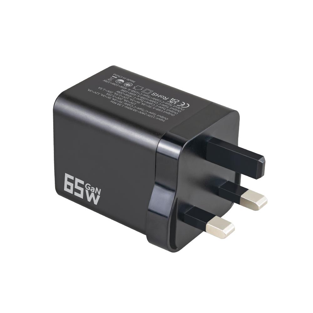

Retractable Wall Charger GaN 65W PD Fast USB C Charger with Retractable Type-C Cable for Cell Phone Laptop Tablet US EU UK Plug EU чорний