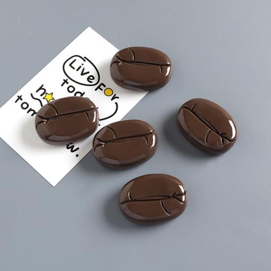 3D Coffee Bean Fridge Magnet Resin Coffee Theme Magnetic Refrigerator Accessories Memo Note Message Photo Holder Decoration Coffee Lover Gift