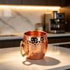 Copper Cocktails Mug with Textured Metallic Finish, Hammered Moscow Mules Cup for Home Dining, Kitchen Bar, Parties, Camping, and Picnics