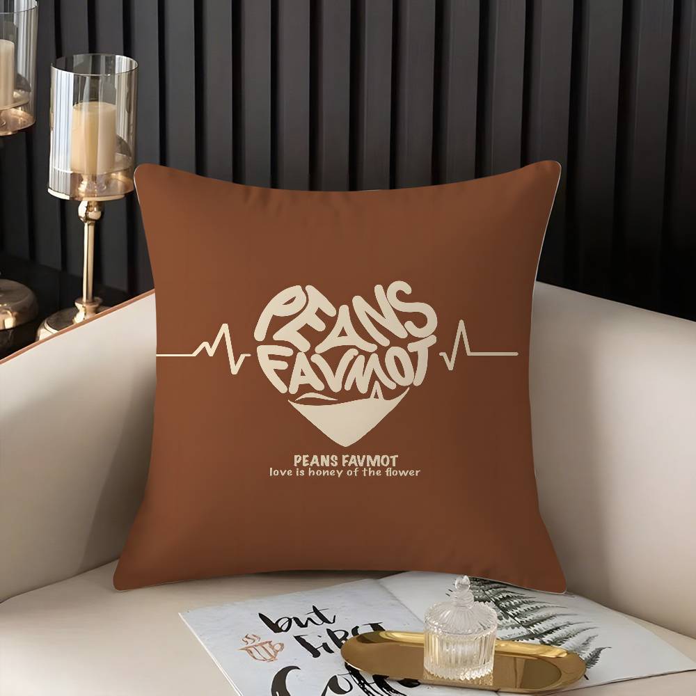 Pillow Case Creative Love Letters Home Dorm Chair Back Short Plush Double-sided Printing Office Nap Time Cushion Cover