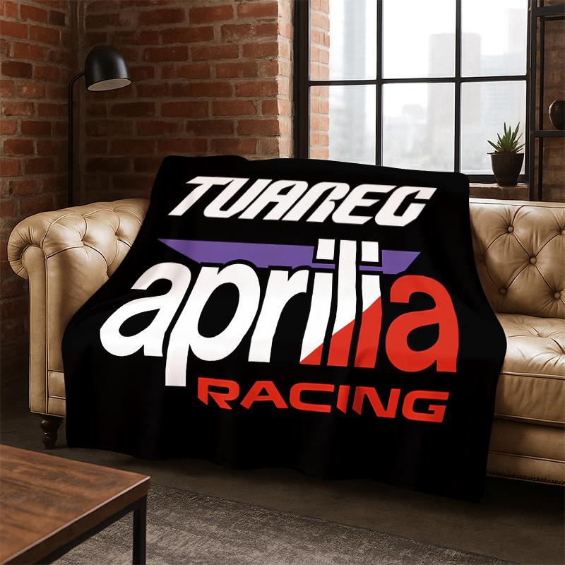 

Racing Car Aprilia Logo Moto Flannel Blanket Soft Warm Blanket Throw Blanket for Bedroom Living Room Bed Travel Picnic Gift 75x90cm