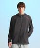 Leijibi Tech Flow Hydro Performance Loose Fit Hooded Zip-Up Rash Guard W Charcoal