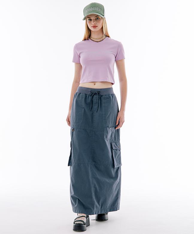 Leoninghai Cursive Logo H/S Slim Crop Top [Violet Pink]