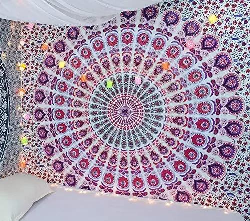 Hippie Mandala Wandteppiche Indien Böhmisch Psychedelisch Bettwäsche Dekor Wandteppich Ästhetisch Vintage Wandteppich Kunstteppich Tapiz