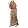 Women Short Sleeve Floral Maxi Long Dress Ladies Boho Party Evening Casual Dress