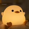 Duck Night Light Dimmable Soft Lighting Flicker Free Rechargeable Adorable Appearance Cartoon Duck LED Bedside Lamp