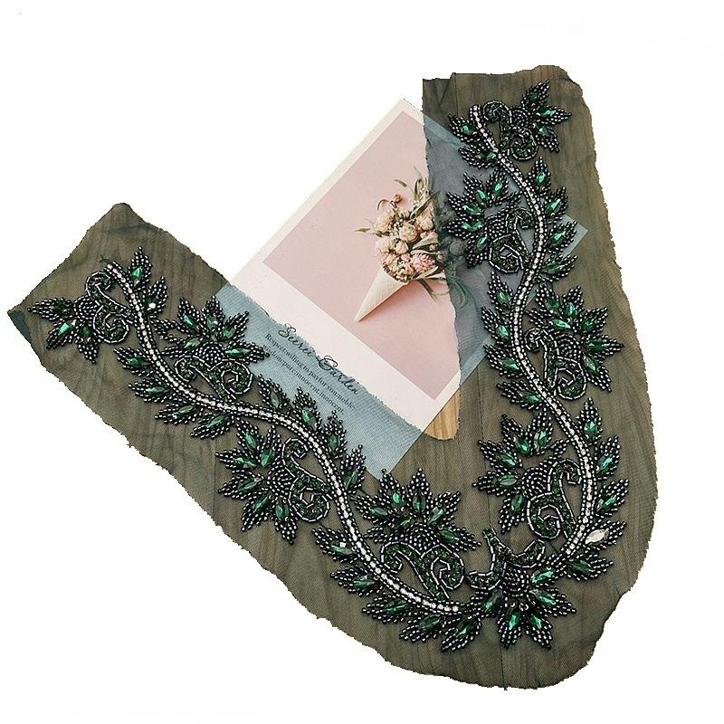 Beaded Lace Embroidery Collar Applique Patches DIY Collar Trim Dress Clothing Decorative Accessorie Material Sew On Patches