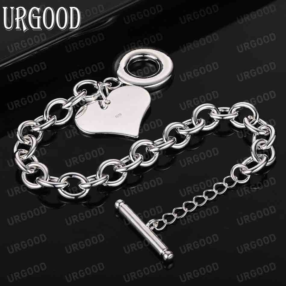 925 Sterling Silver Heart-shaped Bracelet Fashion Wedding Jewelry