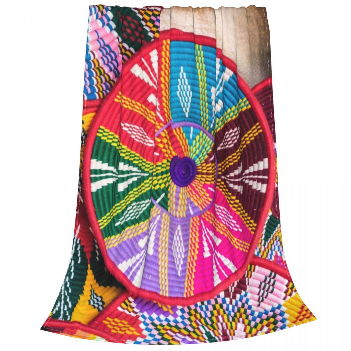 

Эфиопские тарелки, фланелевое одеяло Sefed, традиционные одеяла в африканском стиле для постельных принадлежностей, спальни, ультра-мягкое плюшевое тонкое одеяло 100x80cm 40x30in