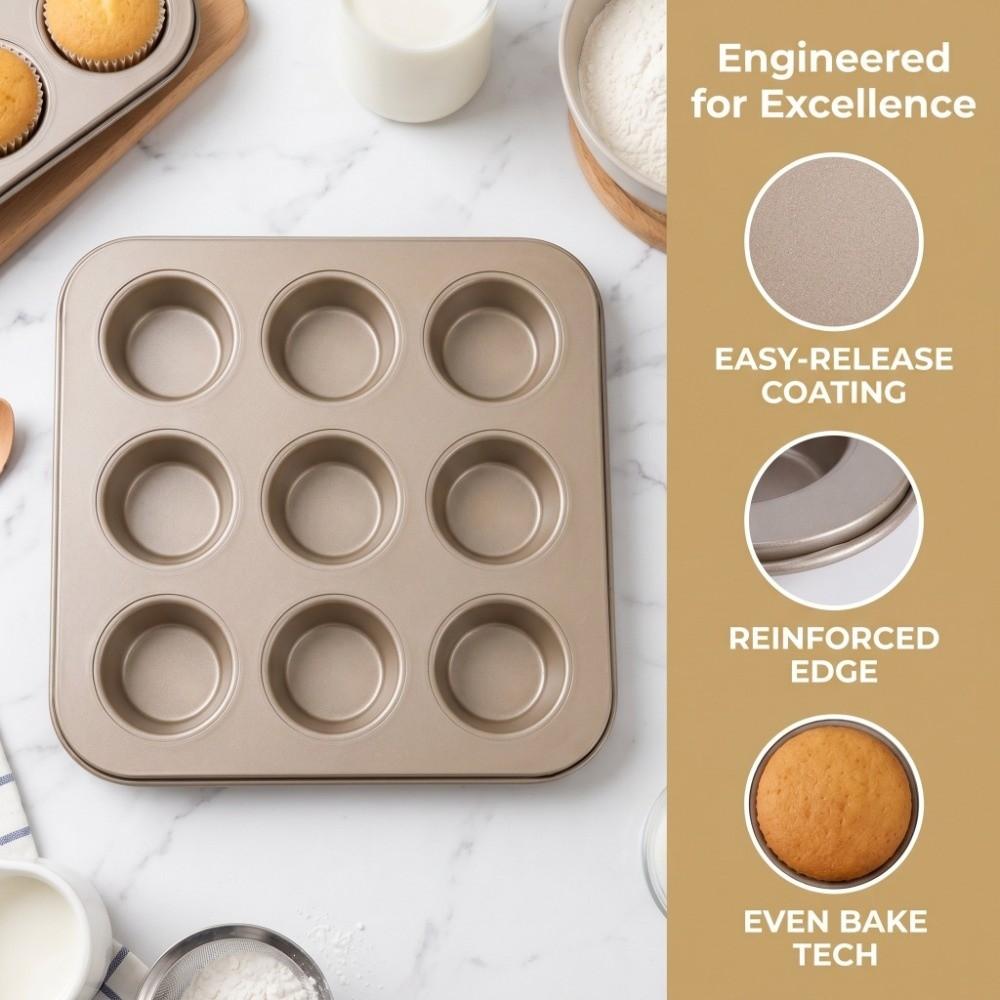 Carbon Steel Mini Muffin Pan 12-Cup Design Baking Pan Mini Bakeware Cupcake Tin Cupcakes Making
