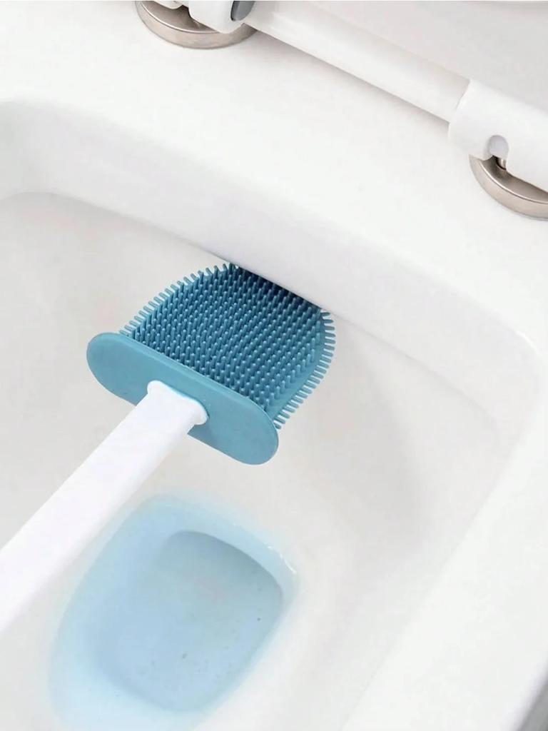 1pc White Toilet Brush Set With Creative S-Shaped Japanese Style Toilet Brush, Cleaning Brush For Bathroom With No Dead Corners