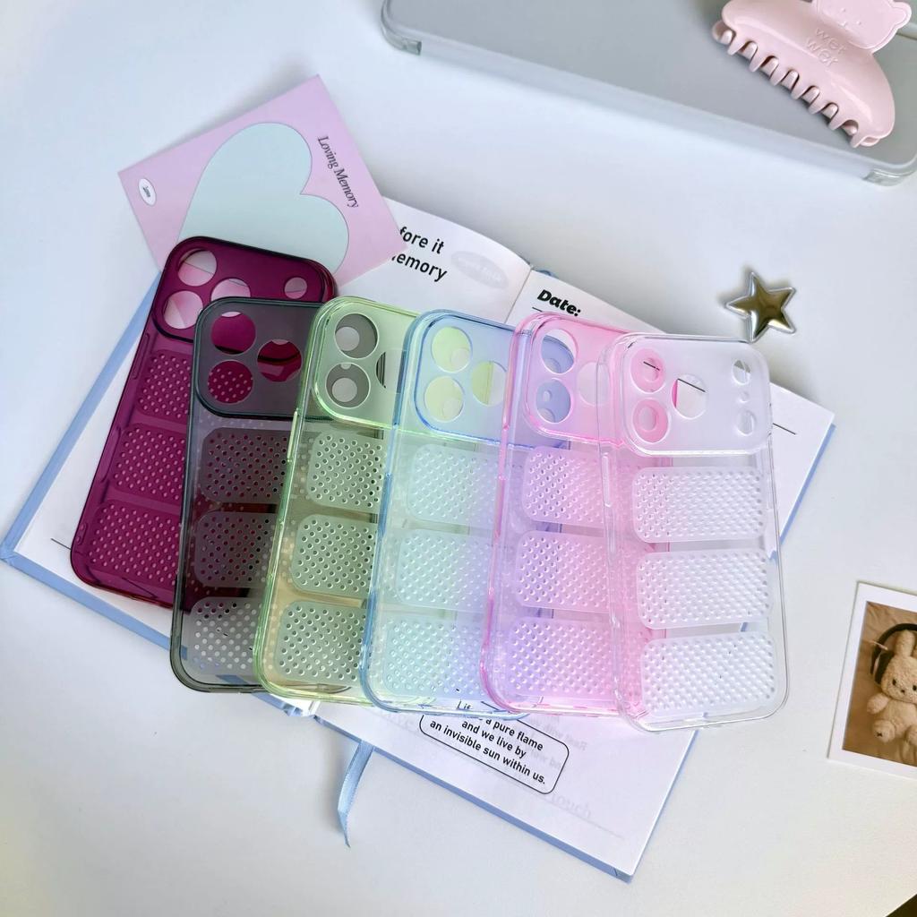 Breathable mesh heat dissipation is suitable for iPhone18promax simple mobile phone case Apple 17 fine hole anti-drop soft cover 16