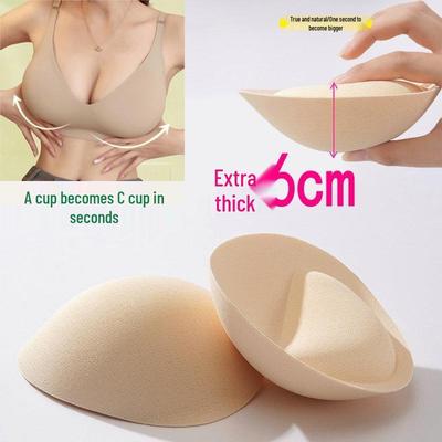 Korean 6cm Extra Thick Latex Breast Pads Bandeau Bra for Small Chest Enhancement, Anti-Sagging, and Added Volume