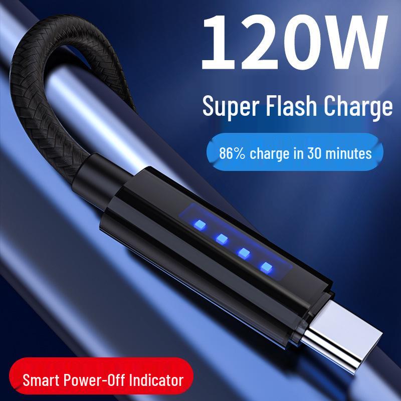 Auto Power-Off Marquee Display Cable for Huawei Type-C & Apple, 6A Fast Charging.