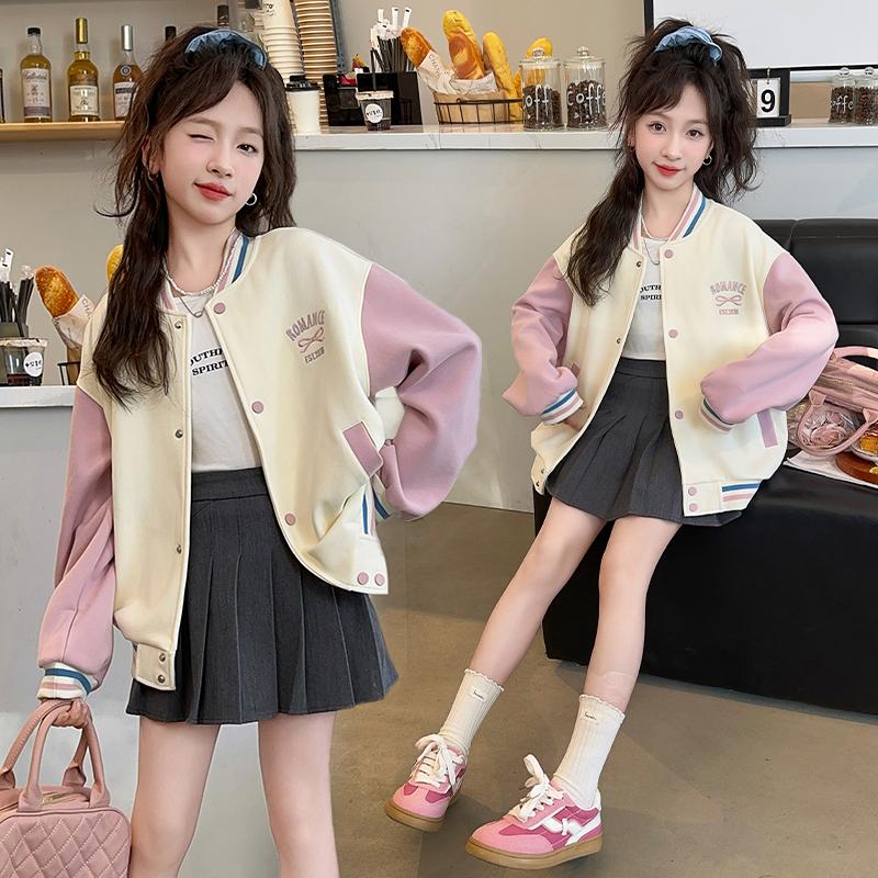 Girls' outerwear autumn 2026 new style children's western-style velvet big children's autumn and winter style girls' baseball jacket sports top