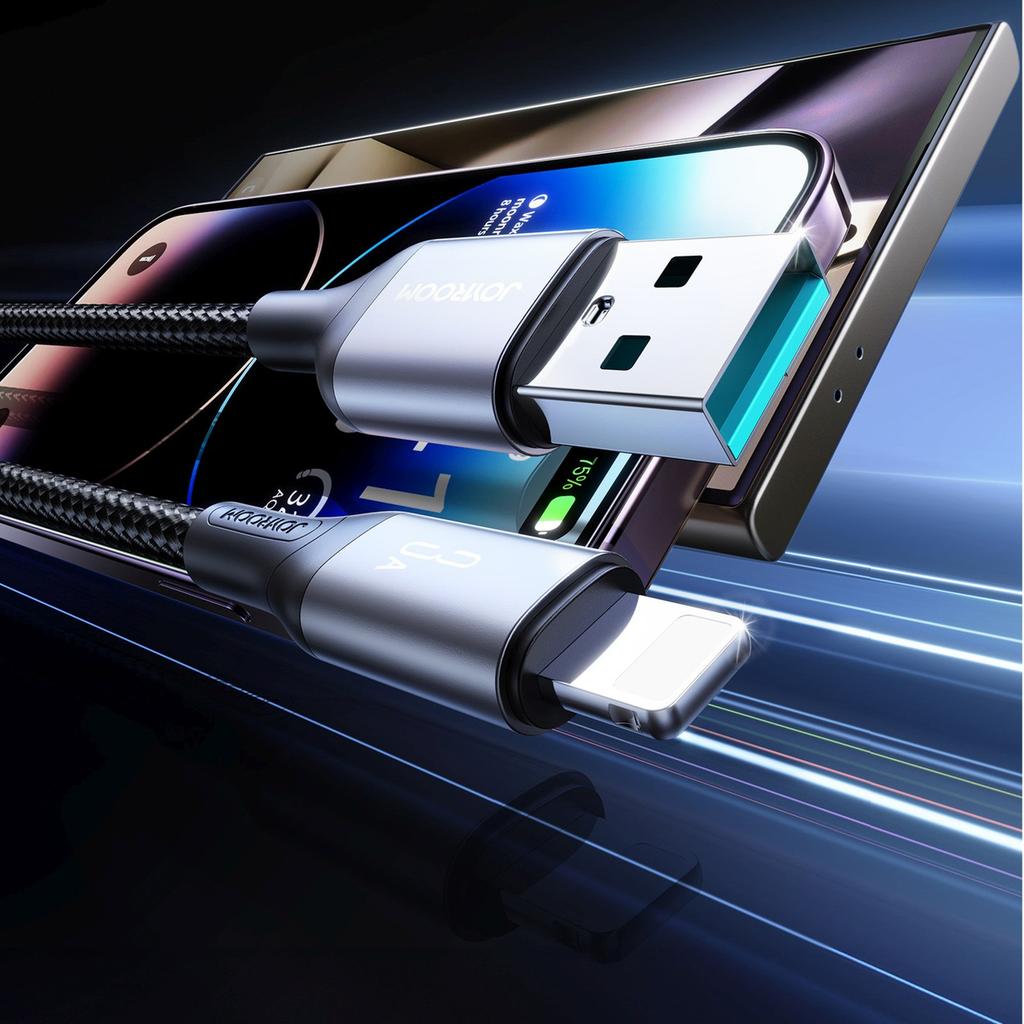 Kabel przewód USB-A - iPhone Lightning 3A 2m - czarny