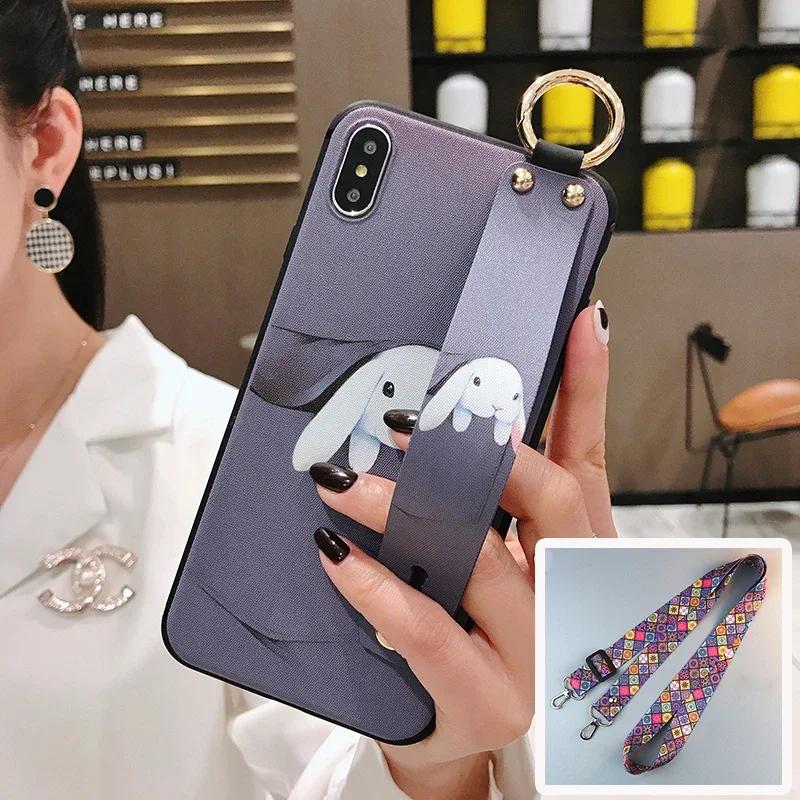 Luxurious Wrist Strap Phone Holder Case For Xiaomi Poco X2 X3 NFC X4 Pro Redmi 12 Neck Lanyard Cover for Xiaomi 14 13 Lite 13T