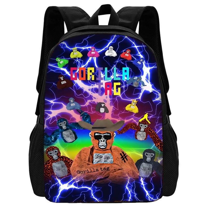 Neuartiger Cooler Gorilla Tag Kinder Schulrucksack mit Umhängetasche Federmäppchen Schultaschen für Jungen Mädchen Bestes Geschenk