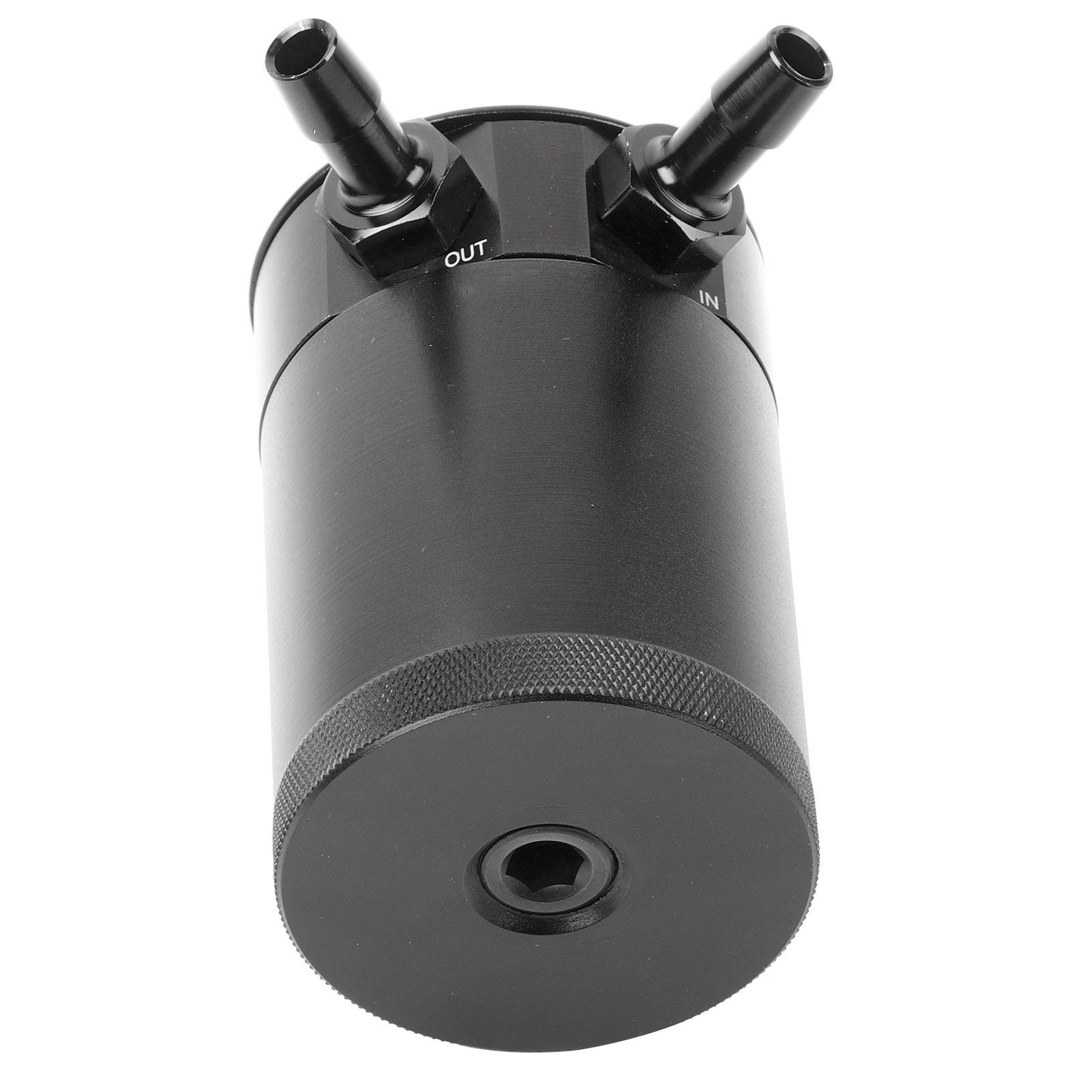 

Universal Aluminum Alloy Compact Baffled Oil Catch Can 2‑Port Black